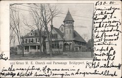 Grace M. E. Church and Parsonage Bridgeport, CT Postcard Postcard Postcard