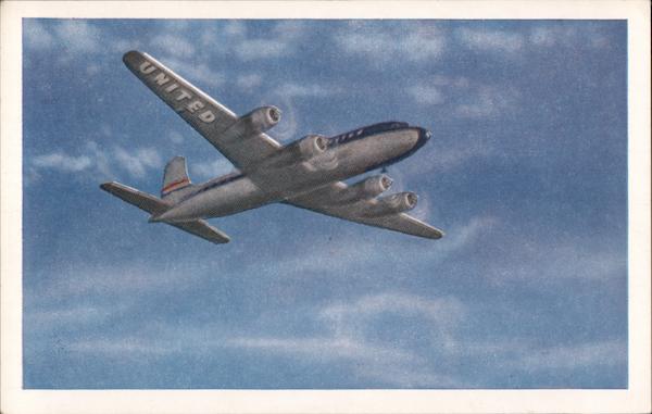 United DC-6 Mainliner 300 Aircraft Postcard