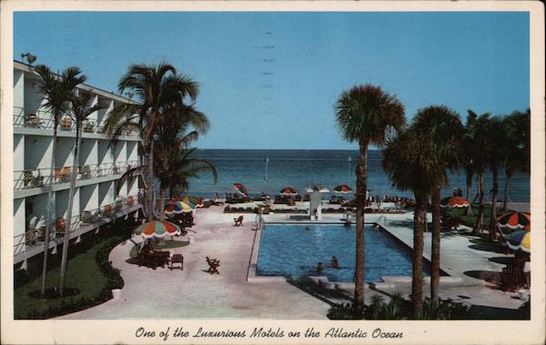 One Of The Luxurious Motels On The Atlantic Ocean Miami, Fl Postcard