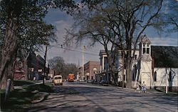 Business section of the beautiful Main Street in Thomaston, Maine Postcard