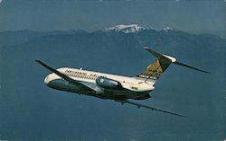 Continental Airlines DC-9 Golden Jet Aircraft Postcard Postcard Postcard