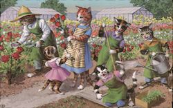 Gardening Cats Postcard Postcard Postcard