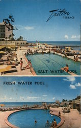 Triton Terrace Hotel, Salt Water Pool, Fresh Water Pool Postcard