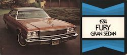 1974 Plymouth Fury Gran Sedan Large Format Postcard