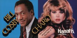 Bill Cosby and Charo - Harrah's Lake Tahoe California Celebrities Large Format Postcard Large Format Postcard Large Format Postcard