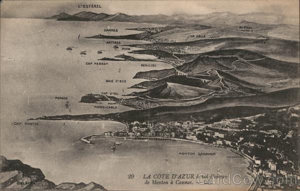 29 LA COTE D'AZUR France Postcard