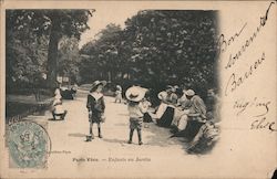 Paris Vecu - Enfants au Jardin Postcard