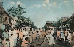 A popular street scene in the Filipino district Manila, P.I. Philippines Postcard Postcard Postcard