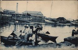 Malay sampan and boys Postcard