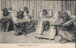 Buryat Convicts Imprisoned in Cangues, Siberia Russia Postcard Postcard Postcard