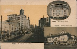 Nihon theatre, Tokio - The Ginza Main Street, Tokio - Kabukiza theatre, Tokio Postcard