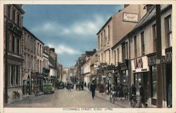 Looking Along O'Connell Street Sligo, Ireland Postcard Postcard Postcard