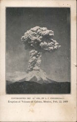 Eruption of Volcano of Colima, Mexico Postcard Postcard Postcard