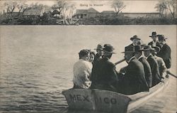 Going to Mexico - Border Crossing in Rowboat Postcard Postcard Postcard