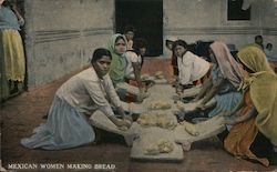 Mexican Women Making Bread Mexico Postcard Postcard Postcard