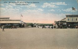 4796. Street Scene, showing Fair in distance, Tijuana, Mexico Postcard