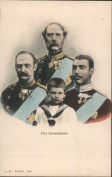 Four Generations of Danish Kings Royalty Postcard Postcard Postcard