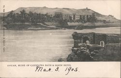 Assuan, Ruins of Cleopatra bath & Davoy Hotel Egypt Africa Postcard Postcard Postcard