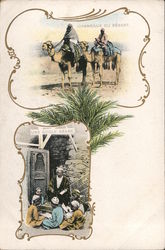 Chameaux du desert - Une ecole arabe Postcard