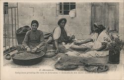 Jerusalem, Indegenous grinding the corn in Jerusalem Palestine Middle East Postcard Postcard Postcard