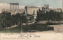 Vue generale de l'Acropole de Baalbek Lebanon Middle East Postcard Postcard Postcard