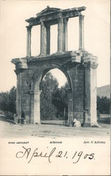 Athenes - Arc d'Adrien Athens, Greece Greece, Turkey, Balkan States Postcard Postcard Postcard