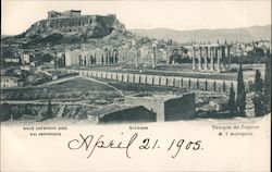 Athènes Temple de Jupiter & l' Acropole Postcard