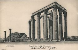 Athenes - Temple de Jupiter Olympien Postcard