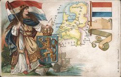 Map of Netherland Postcard