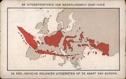 The span of the Dutch East Indies Compared to Europe Netherlands Postcard Postcard Postcard