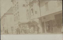 Snapshot of People on Street Postcard