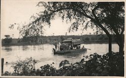 A Barge Carrying a Truck Being Rowed by Men South America Postcard Postcard Postcard