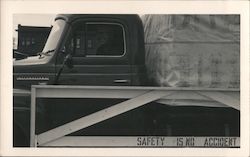 Man in International Work Truck Postcard