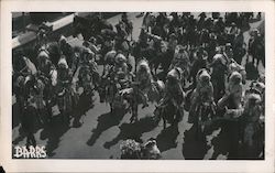 Indians on Horses Wearing Headdresses Postcard