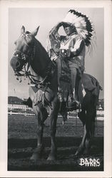 An Indian on a Horse Native Americana Postcard Postcard Postcard