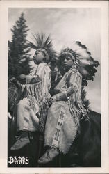 Two Indian Boys on Horseback Postcard