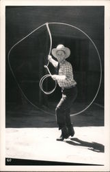 A Cowboy Using a Lasso Postcard