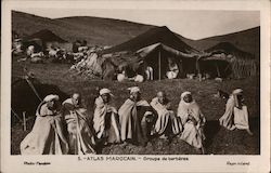 A Group of Berbers with their Tents in the Atlas Mountains Morocco Africa Postcard Postcard Postcard