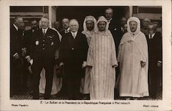 The  Sultan of Morocco and President of France and Marrakesh Royalty Postcard Postcard Postcard