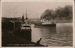 Turbine Steamer Leaving Folkestone Postcard