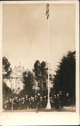 Sailors Raising the Flag on Flagpole Postcard