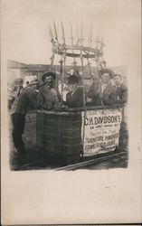 Men in a Basket of a Hot Air Balloon Postcard