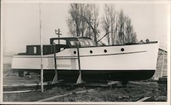 Yacht Being Built in Drydock Postcard