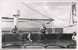 Men and boys at Pool on MS St. Louis Postcard