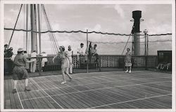 Playing Horseshoes on MS St. Louis Postcard