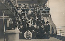 Passengers Pose on the Deck - Hamburg America Line Steamers Postcard Postcard Postcard