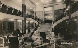 S.S. Paris, Foyer and Grand Staircase, First Class Postcard