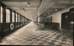 S.S. Paris Promenade Deck, First Class - French Line Postcard