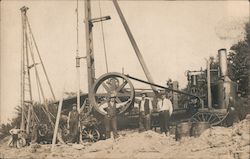 Steam Driven Well Drilling Rig and Workers Walloomsac, NY Postcard Postcard Postcard