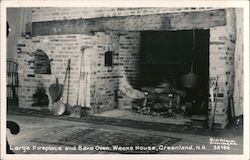 Large Fireplace and Bake Oven, Weeks House Greenland, NH Postcard Postcard Postcard